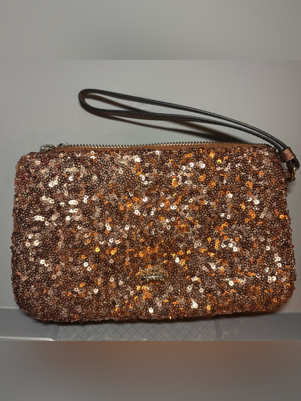 Juicy Couture Metallic Copper Sequin Wristlet - Picture 2 of 7